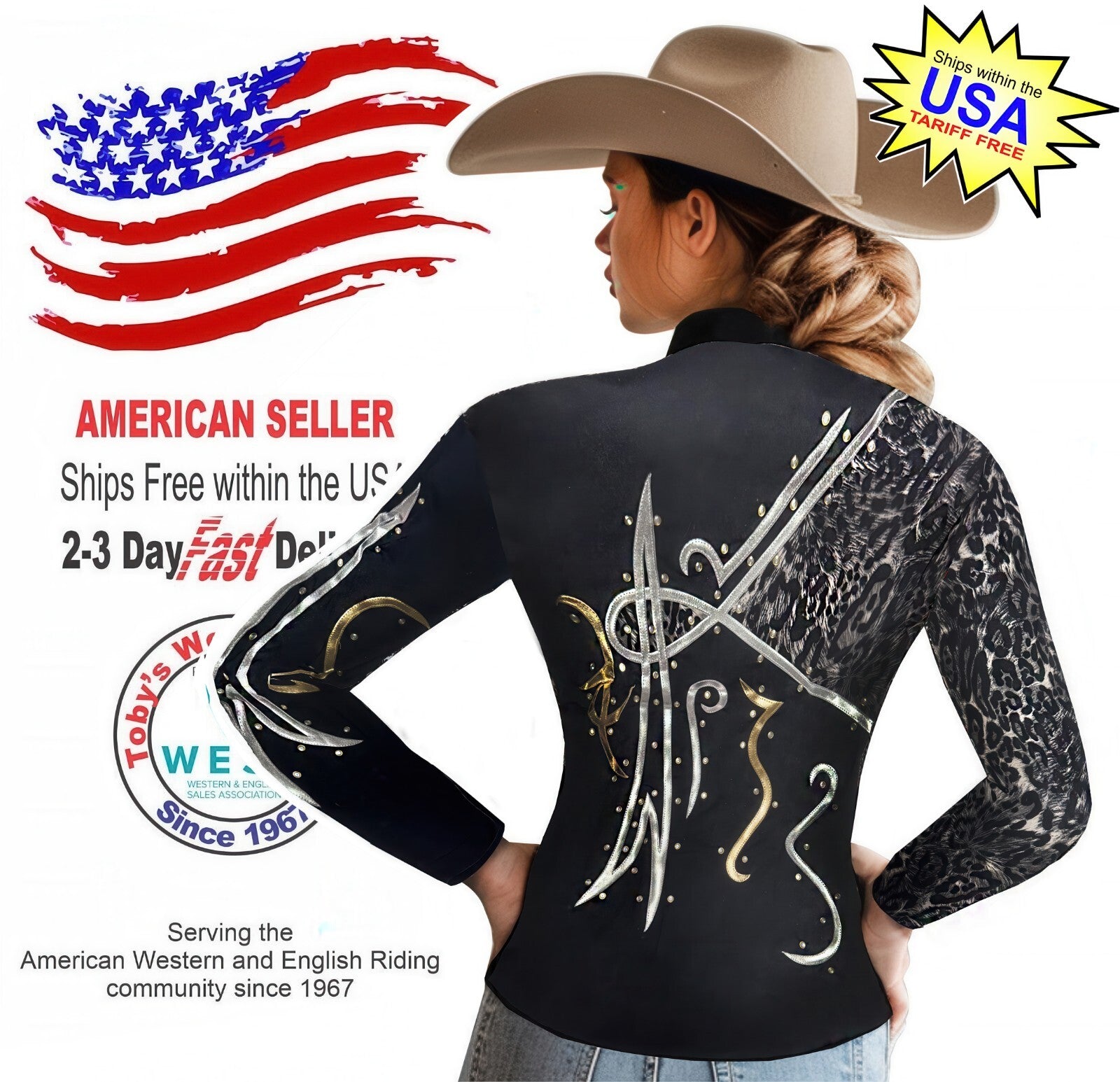 Toby's Western Showmanship Horsemanship Pleasure Show Jacket Shirt Rodeo Queen 