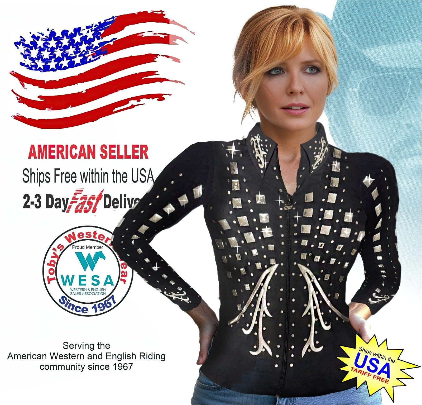 Toby's Western Showmanship Horsemanship Pleasure Show Jacket Shirt Rodeo Queen 