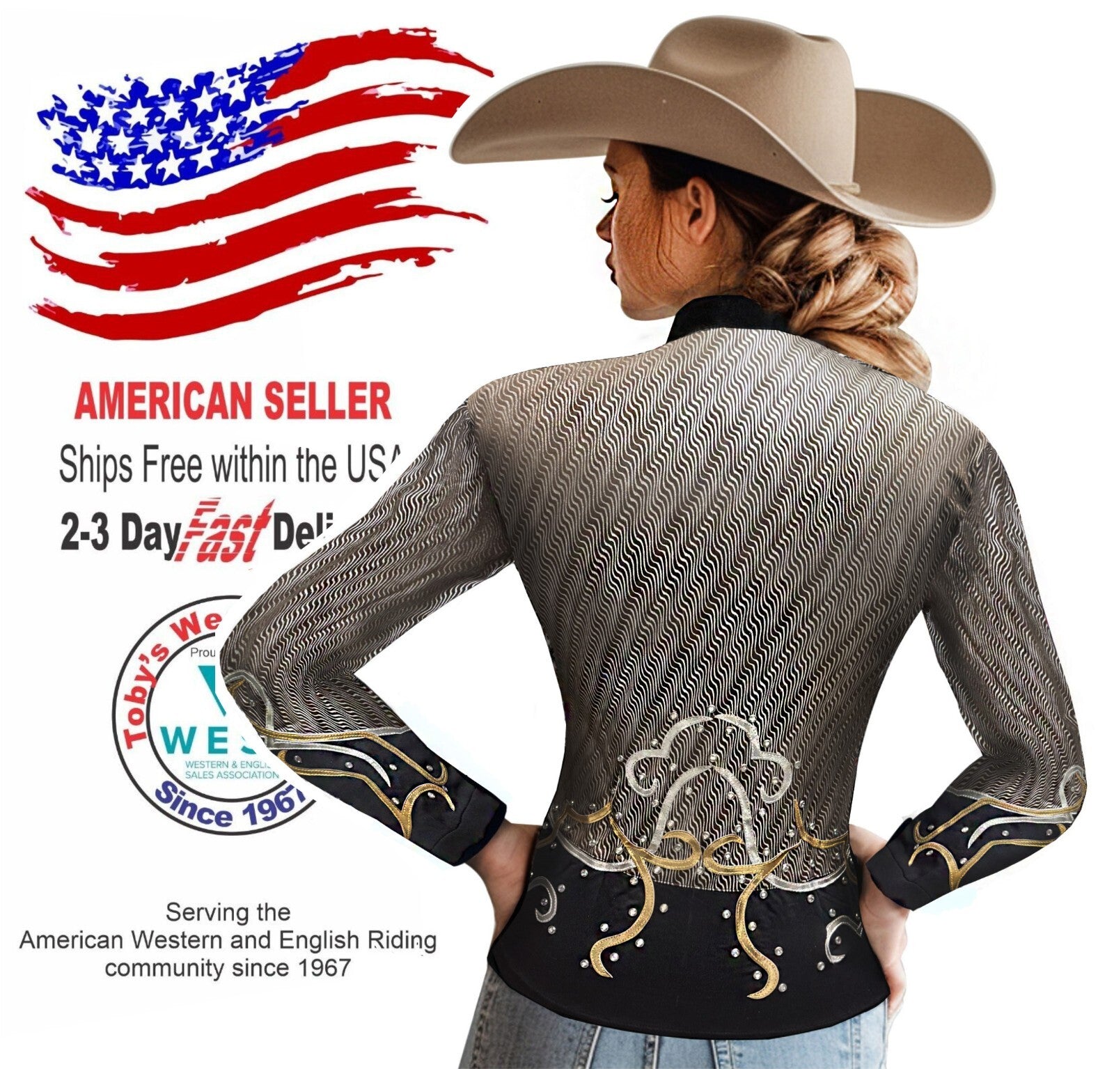 Toby's Western Showmanship Horsemanship Pleasure Show Jacket Shirt Rodeo Queen 