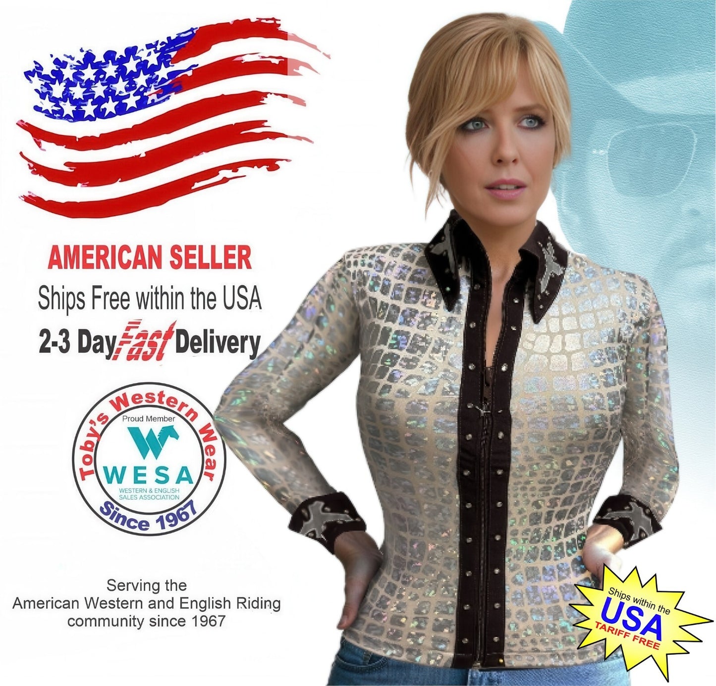 Toby's Western Showmanship Horsemanship Pleasure Show Jacket Shirt Rodeo Queen 