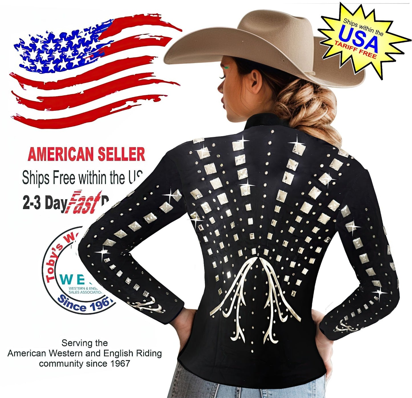 Toby's Western Showmanship Horsemanship Pleasure Show Jacket Shirt Rodeo Queen 